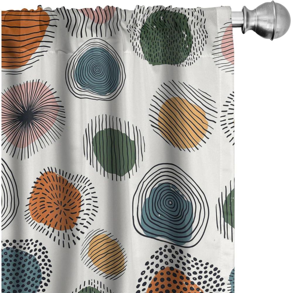 imageAmbesonne Floral Curtains Vintage Style Blooming Pastel Hibiscus and Rose Flowers with Leaves Window Treatments 2 Panel Set for Living Room Bedroom Pair of  28 x 84 Lilac Seafoam and GreenOrange Green Blush