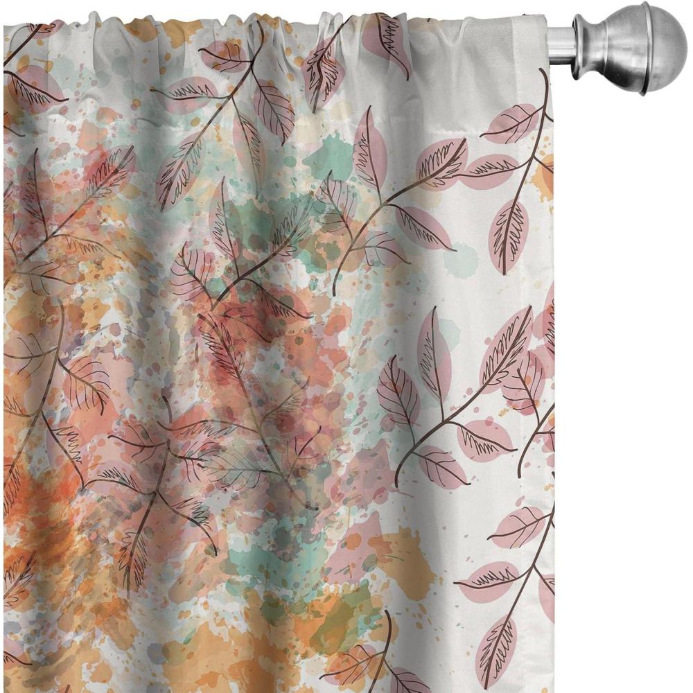 imageAmbesonne Floral Curtains Watercolor Themed Pattern of Blooming Retro Spring Revival Flowers Window Treatments 2 Panel Set for Living Room Bedroom Pair of  28 x 63 Lilac White and Slate BrownRose Apricot and Pale Teal