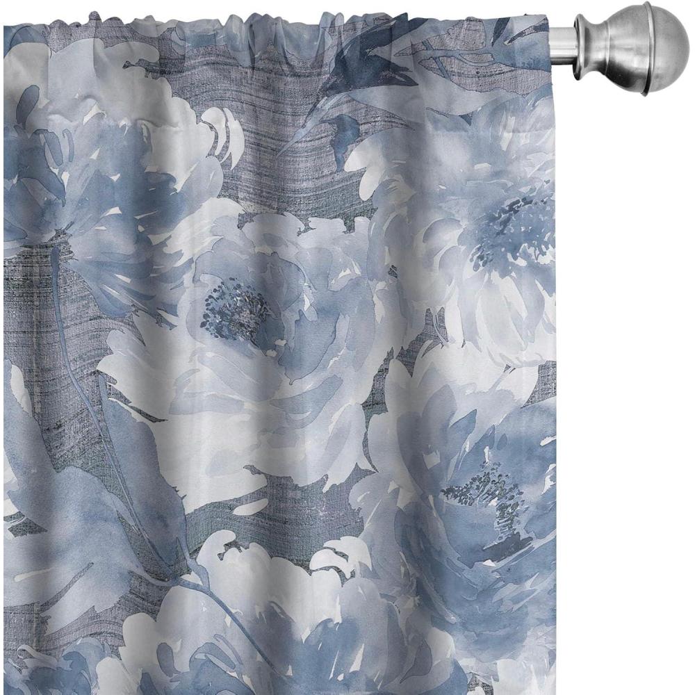 imageAmbesonne Floral Curtains Watercolor Themed Pattern of Blooming Retro Spring Revival Flowers Window Treatments 2 Panel Set for Living Room Bedroom Pair of  28 x 63 Lilac White and Slate BrownBlue Grey and Ceil Blue