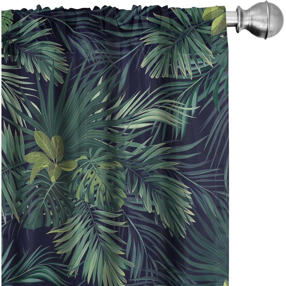 imageAmbesonne Floral Curtains Watercolor Themed Pattern of Blooming Retro Spring Revival Flowers Window Treatments 2 Panel Set for Living Room Bedroom Pair of 28 x 63 Lilac White and Slate BrownNavy Blue and Fern Green