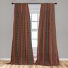 Ambesonne African Curtains, Folkloric and Psychedelic Ornament Pattern Indigenous Motifs with Colorful Design, Window Treatments 2 Panel Set for Living Room Bedroom, Pair of – 28″ x 95″, Burnt Orange