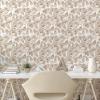 Ambesonne Blueberry Peel & Stick Wallpaper for Home, Summer Berries with Leaves on Cream Background Love Botanical Themed, Self-Adhesive Living Room Kitchen Accent, 13″ x 100″, Violet Blue Fern Green(Warm Taupe Coconut)