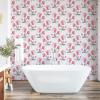 Ambesonne Blueberry Peel & Stick Wallpaper for Home, Summer Berries with Leaves on Cream Background Love Botanical Themed, Self-Adhesive Living Room Kitchen Accent, 13″ x 100″, Violet Blue Fern Green(Pale Purpleblue and Coral)