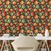Ambesonne Blueberry Peel & Stick Wallpaper for Home, Summer Berries with Leaves on Cream Background Love Botanical Themed, Self-Adhesive Living Room Kitchen Accent, 13″ x 100″, Violet Blue Fern Green(Brown Green Orange)