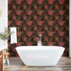 Ambesonne Blueberry Peel & Stick Wallpaper for Home, Summer Berries with Leaves on Cream Background Love Botanical Themed, Self-Adhesive Living Room Kitchen Accent, 13″ x 100″, Violet Blue Fern Green(Dark Pink Green and Brown)