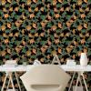 Ambesonne Blueberry Peel & Stick Wallpaper for Home, Summer Berries with Leaves on Cream Background Love Botanical Themed, Self-Adhesive Living Room Kitchen Accent, 13″ x 100″, Violet Blue Fern Green(Apricot Green and Khaki)