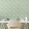 Ambesonne Blueberry Peel & Stick Wallpaper for Home, Summer Berries with Leaves on Cream Background Love Botanical Themed, Self-Adhesive Living Room Kitchen Accent, 13″ x 100″, Violet Blue Fern Green(Green Orange and White)