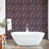 Ambesonne Blueberry Peel & Stick Wallpaper for Home, Summer Berries with Leaves on Cream Background Love Botanical Themed, Self-Adhesive Living Room Kitchen Accent, 13″ x 100″, Violet Blue Fern Green(Plum Purple and Reseda Green)