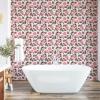Ambesonne Blueberry Peel & Stick Wallpaper for Home, Summer Berries with Leaves on Cream Background Love Botanical Themed, Self-Adhesive Living Room Kitchen Accent, 13″ x 100″, Violet Blue Fern Green(Pale Pink Blush and Umber)