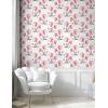 Ambesonne Blueberry Peel & Stick Wallpaper for Home, Summer Berries with Leaves on Cream Background Love Botanical Themed, Self-Adhesive Living Room Kitchen Accent, 13″ x 100″, Violet Blue Fern Green(Pale Purpleblue and Coral)