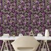 Ambesonne Blueberry Peel & Stick Wallpaper for Home, Summer Berries with Leaves on Cream Background Love Botanical Themed, Self-Adhesive Living Room Kitchen Accent, 13″ x 100″, Violet Blue Fern Green(Plum Purple and Reseda Green)