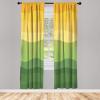 Ambesonne Abstract Window Curtains, Green and Yellow Colored Wavy Lines Curves Earth Inspired, Lightweight Decorative 2-Panel Set & Rod Pocket, Pair of – 28″ x 84″, Green Mustard