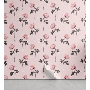 Ambesonne Blueberry Peel & Stick Wallpaper for Home, Summer Berries with Leaves on Cream Background Love Botanical Themed, Self-Adhesive Living Room Kitchen Accent, 13″ x 100″, Violet Blue Fern Green(Blush Rose and Dark Grey)