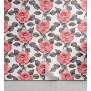 Ambesonne Blueberry Peel & Stick Wallpaper for Home, Summer Berries with Leaves on Cream Background Love Botanical Themed, Self-Adhesive Living Room Kitchen Accent, 13″ x 100″, Violet Blue Fern Green(Coral and Pale Purpleblue)