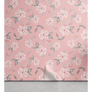 Ambesonne Blueberry Peel & Stick Wallpaper for Home, Summer Berries with Leaves on Cream Background Love Botanical Themed, Self-Adhesive Living Room Kitchen Accent, 13″ x 100″, Violet Blue Fern Green(Blush and Laurel Green)