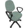 Ambesonne Hearts Office Chair Slipcover, Valentines Day Themed Doodle Hearts Love Friendship on Green Toned Background, Protective Stretch Decorative Fabric Cover, Multicolor