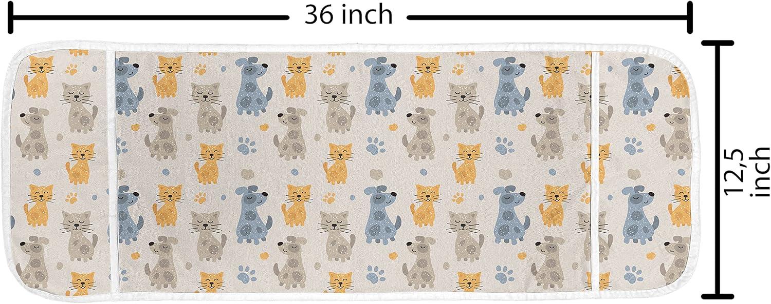 imageAmbesonne Love Microwave Oven Cover Various Ornamental Hearts in Pastel Colors Valentines Day Themed Design Water Resistant Organizer with Pockets for Kitchen 36 x 12 Blush MulticolorPale Eggshell Multicolor