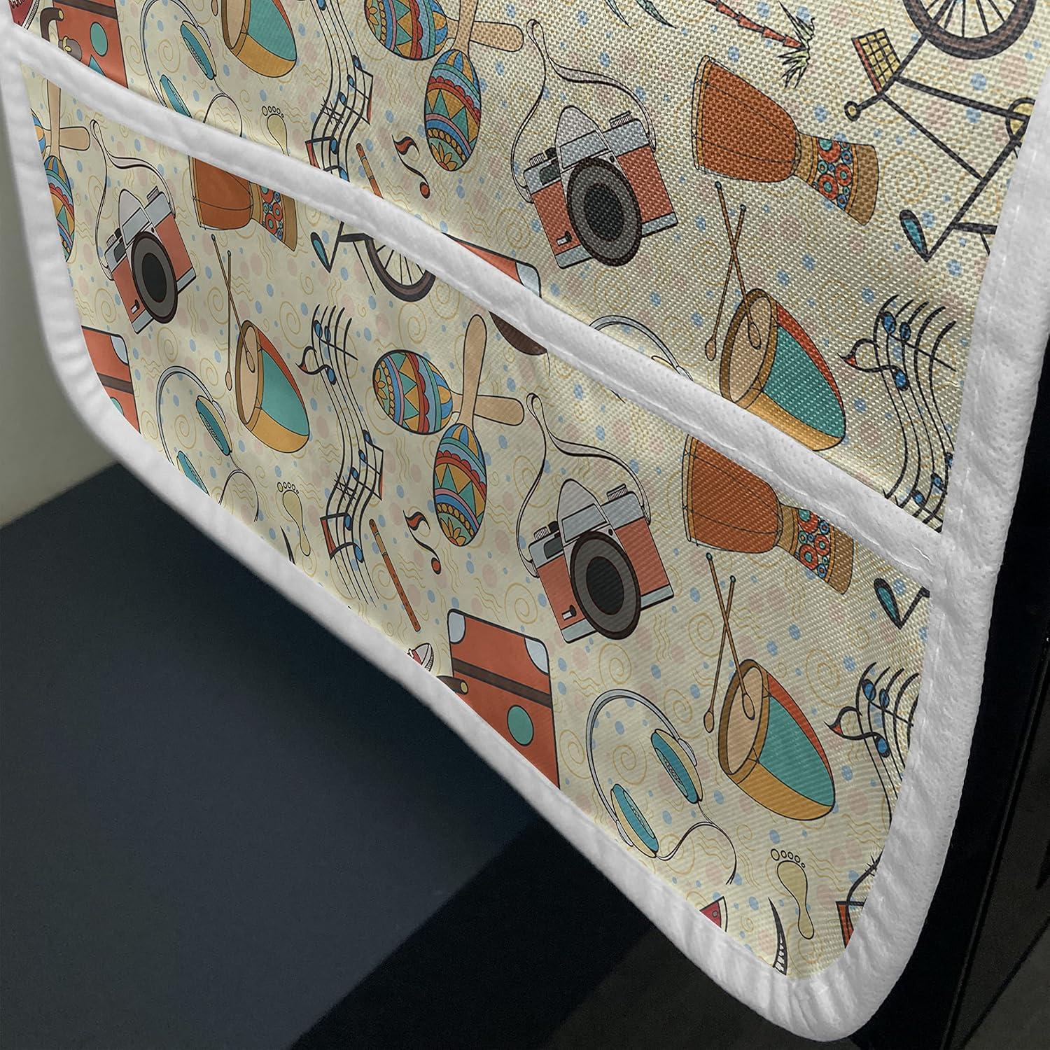 imageAmbesonne Love Microwave Oven Cover Various Ornamental Hearts in Pastel Colors Valentines Day Themed Design Water Resistant Organizer with Pockets for Kitchen 36 x 12 Blush MulticolorBurnt Sienna and Multicolor