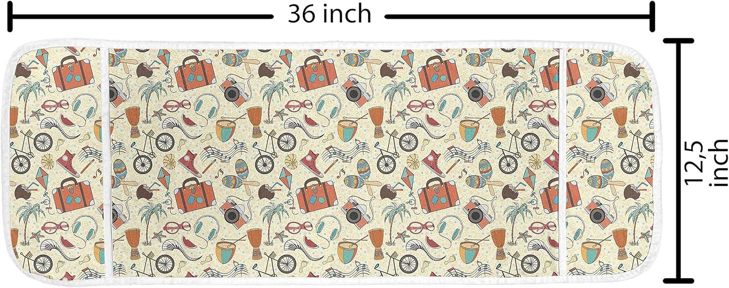 imageAmbesonne Love Microwave Oven Cover Various Ornamental Hearts in Pastel Colors Valentines Day Themed Design Water Resistant Organizer with Pockets for Kitchen 36 x 12 Blush MulticolorBurnt Sienna and Multicolor