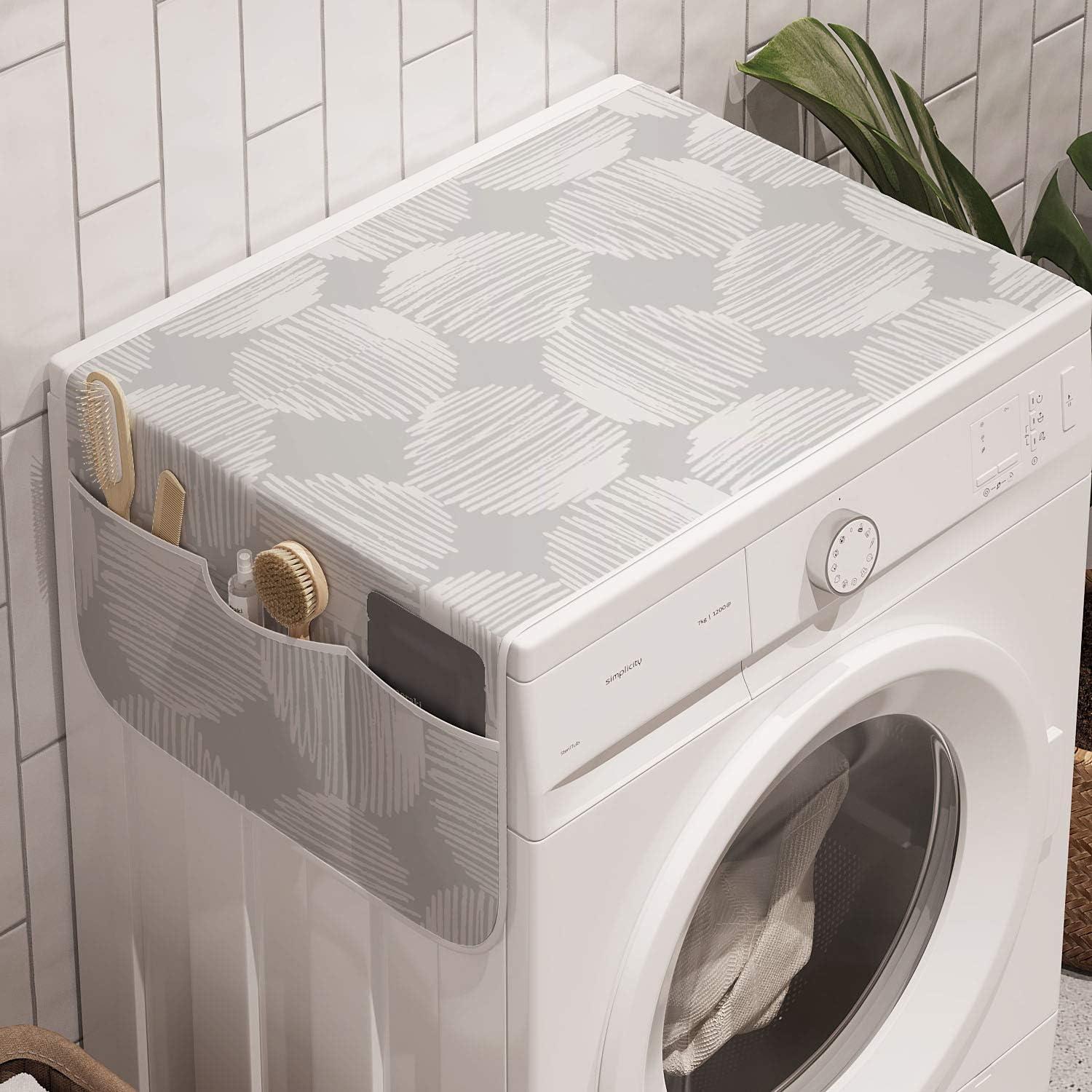 imageAmbesonne Love Microwave Oven Cover Various Ornamental Hearts in Pastel Colors Valentines Day Themed Design Water Resistant Organizer with Pockets for Kitchen 36 x 12 Blush MulticolorPale Grey White