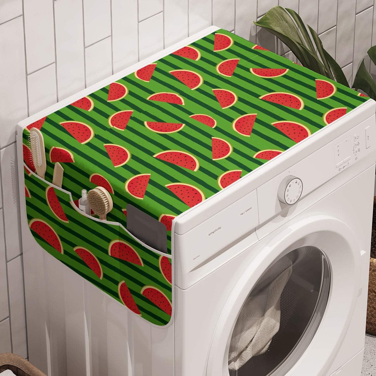 imageAmbesonne Love Microwave Oven Cover Various Ornamental Hearts in Pastel Colors Valentines Day Themed Design Water Resistant Organizer with Pockets for Kitchen 36 x 12 Blush MulticolorFern Green Hunter Green