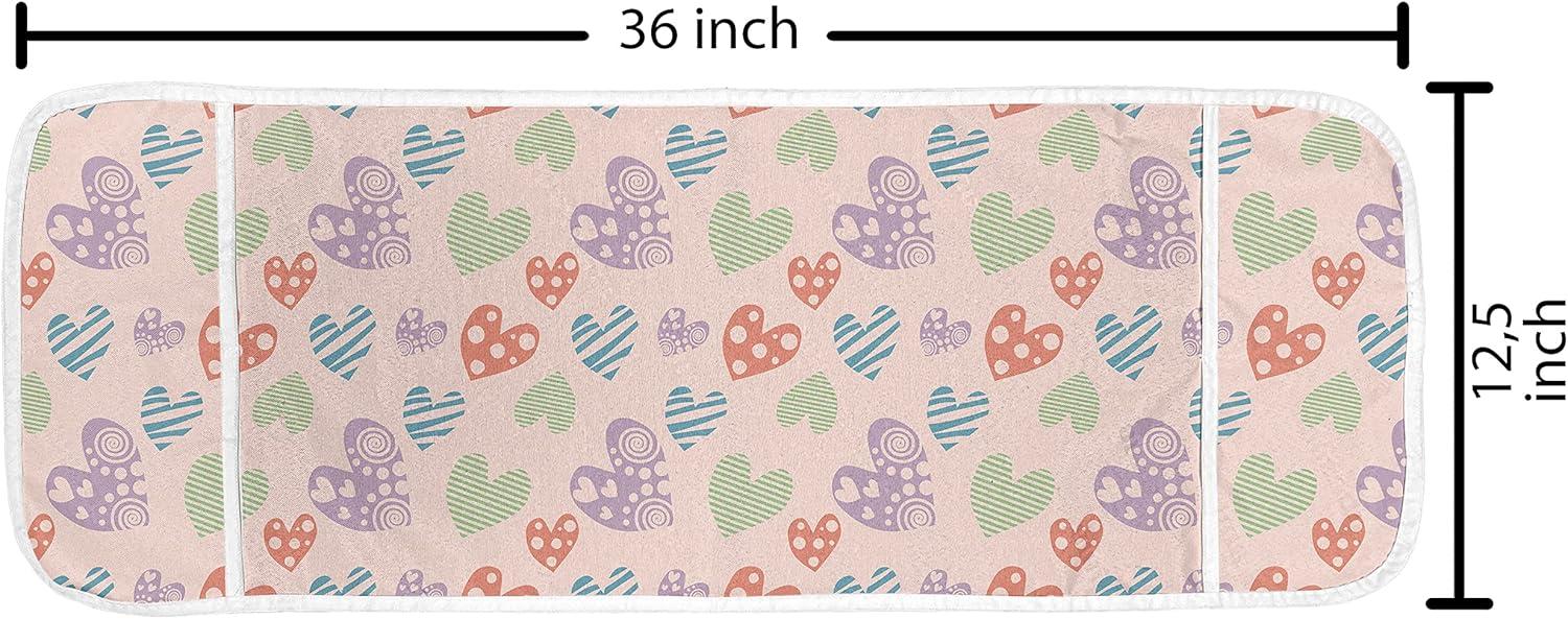 imageAmbesonne Love Microwave Oven Cover Various Ornamental Hearts in Pastel Colors Valentines Day Themed Design Water Resistant Organizer with Pockets for Kitchen 36 x 12 Blush MulticolorBlush Multicolor
