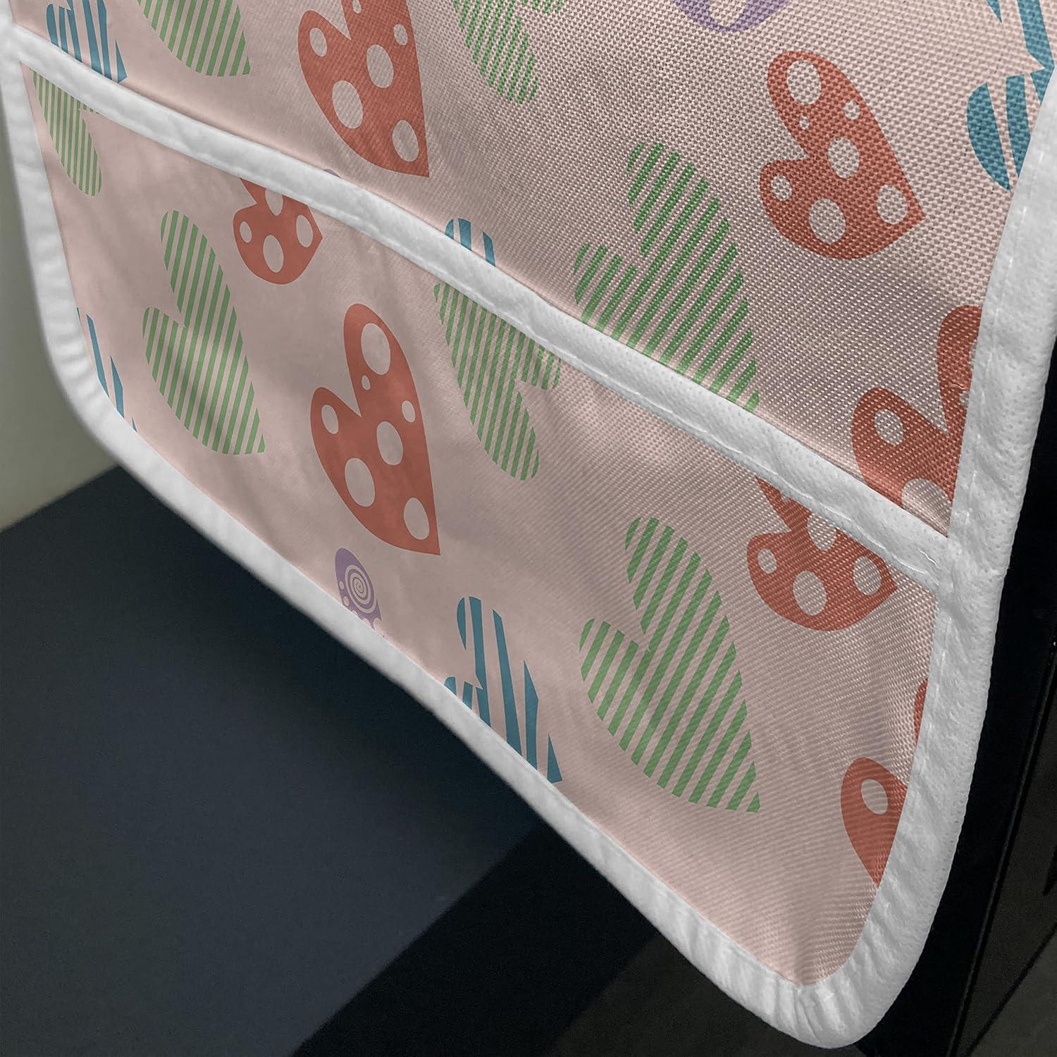 imageAmbesonne Love Microwave Oven Cover Various Ornamental Hearts in Pastel Colors Valentines Day Themed Design Water Resistant Organizer with Pockets for Kitchen 36 x 12 Blush MulticolorBlush Multicolor
