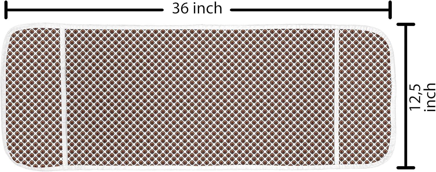 imageAmbesonne Valentines Day Microwave Oven Cover Cartoon Hearts with Arrows Love Passion and Romance Pattern Water Resistant Organizer with Pockets for Kitchen 36 x 12 Dark Coral Brown WhiteBrown Black White