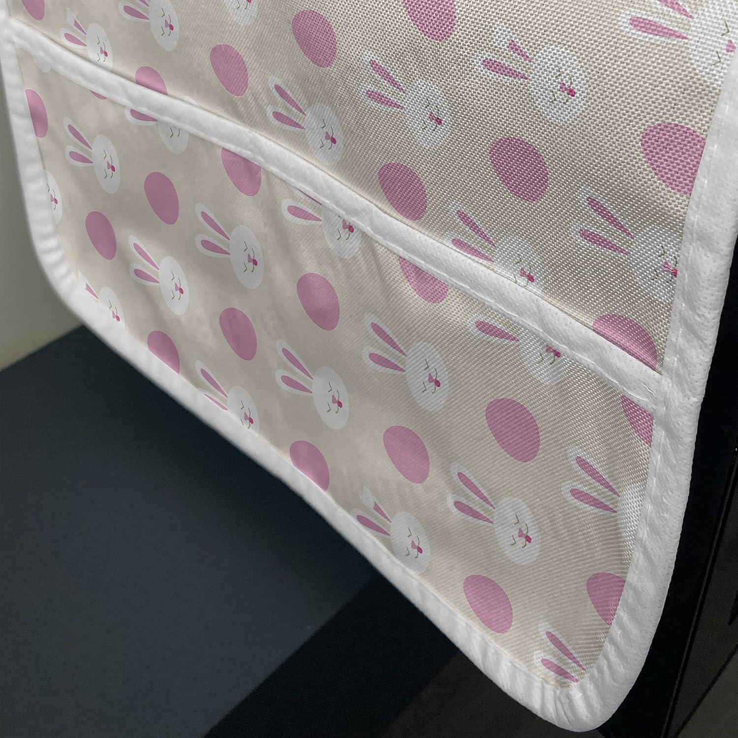 imageAmbesonne Valentines Day Microwave Oven Cover Cartoon Hearts with Arrows Love Passion and Romance Pattern Water Resistant Organizer with Pockets for Kitchen 36 x 12 Dark Coral Brown WhitePale Pink Orange