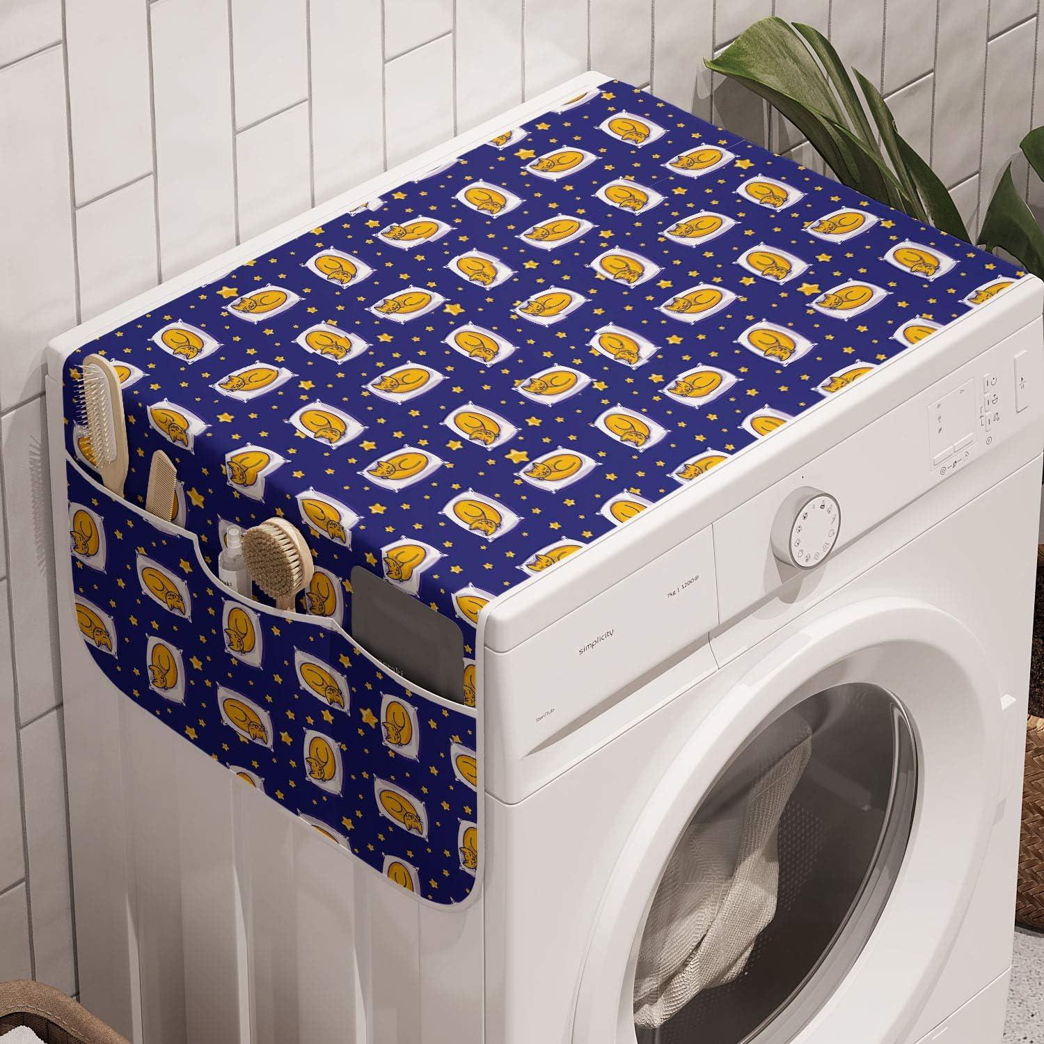 imageAmbesonne Valentines Day Microwave Oven Cover Cartoon Hearts with Arrows Love Passion and Romance Pattern Water Resistant Organizer with Pockets for Kitchen 36 x 12 Dark Coral Brown WhiteEarth Yellow Royal Blue
