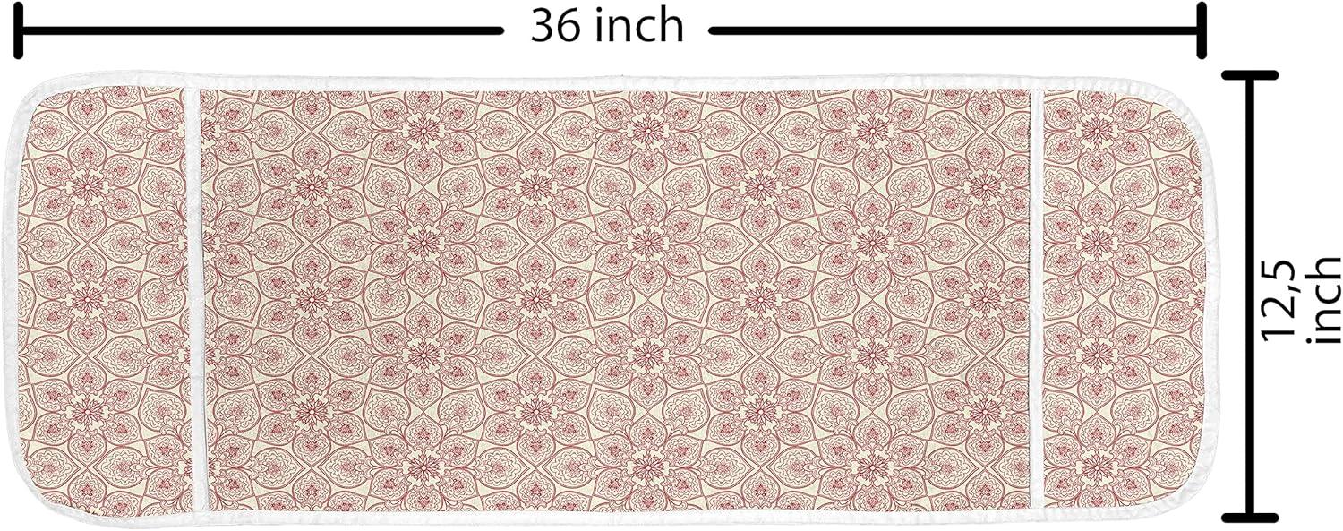 imageAmbesonne Valentines Day Microwave Oven Cover Cartoon Hearts with Arrows Love Passion and Romance Pattern Water Resistant Organizer with Pockets for Kitchen 36 x 12 Dark Coral Brown WhiteRed and Cream