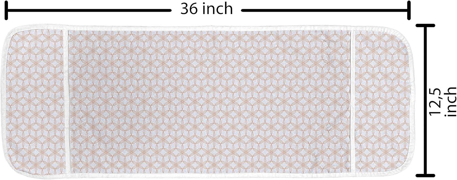 imageAmbesonne Valentines Day Microwave Oven Cover Cartoon Hearts with Arrows Love Passion and Romance Pattern Water Resistant Organizer with Pockets for Kitchen 36 x 12 Dark Coral Brown WhitePale Blue and Coral