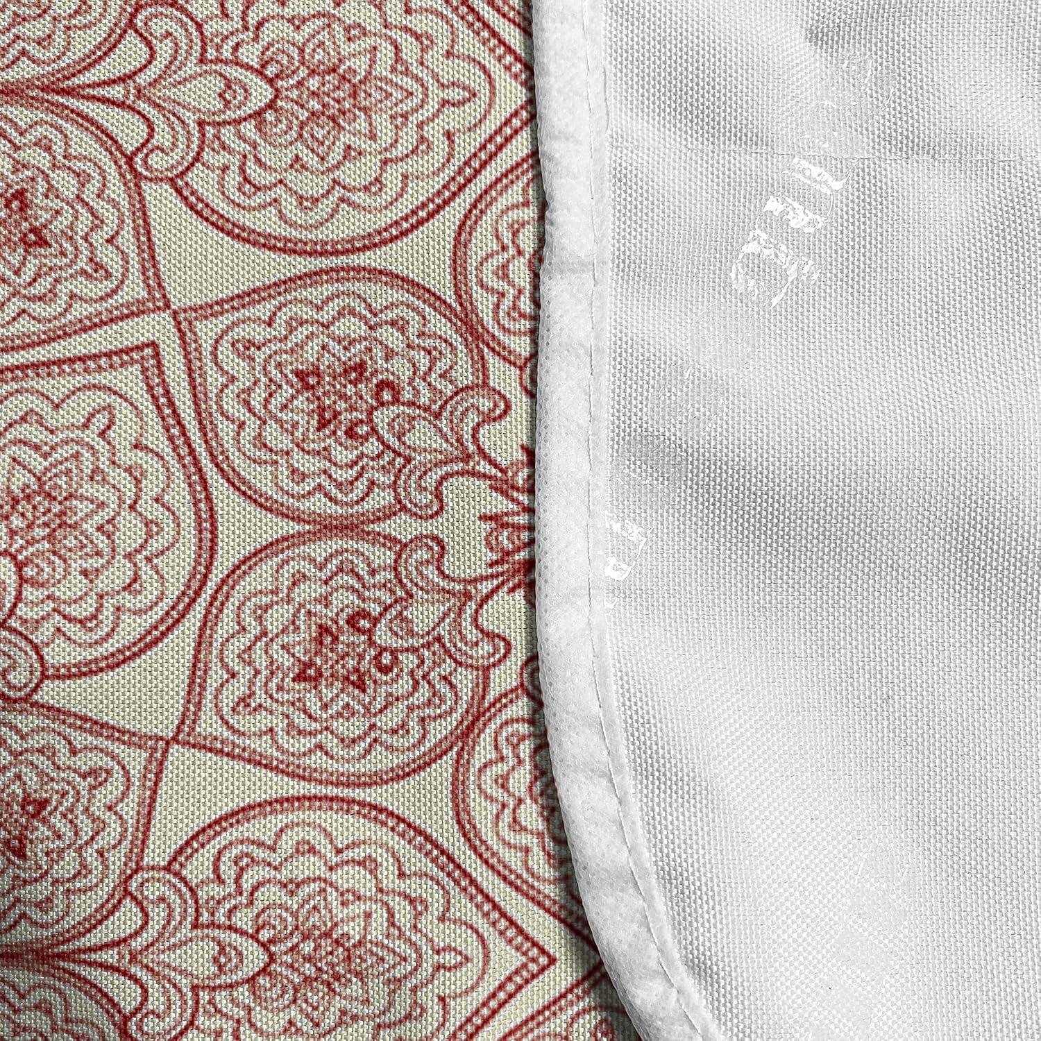 imageAmbesonne Valentines Day Microwave Oven Cover Cartoon Hearts with Arrows Love Passion and Romance Pattern Water Resistant Organizer with Pockets for Kitchen 36 x 12 Dark Coral Brown WhiteRed and Cream