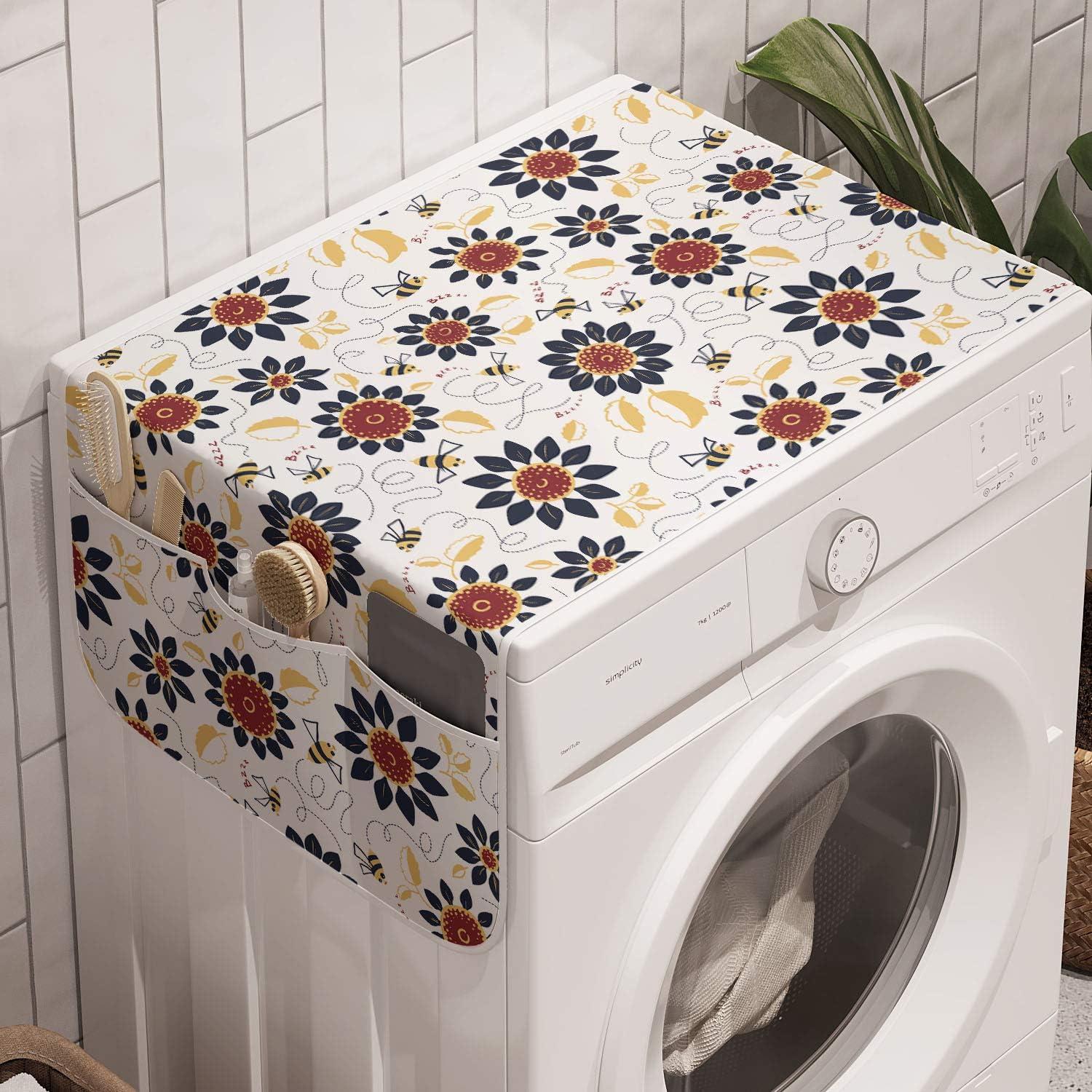 imageAmbesonne Valentines Day Microwave Oven Cover Cartoon Hearts with Arrows Love Passion and Romance Pattern Water Resistant Organizer with Pockets for Kitchen 36 x 12 Dark Coral Brown WhiteDark Blue Ruby Mustard