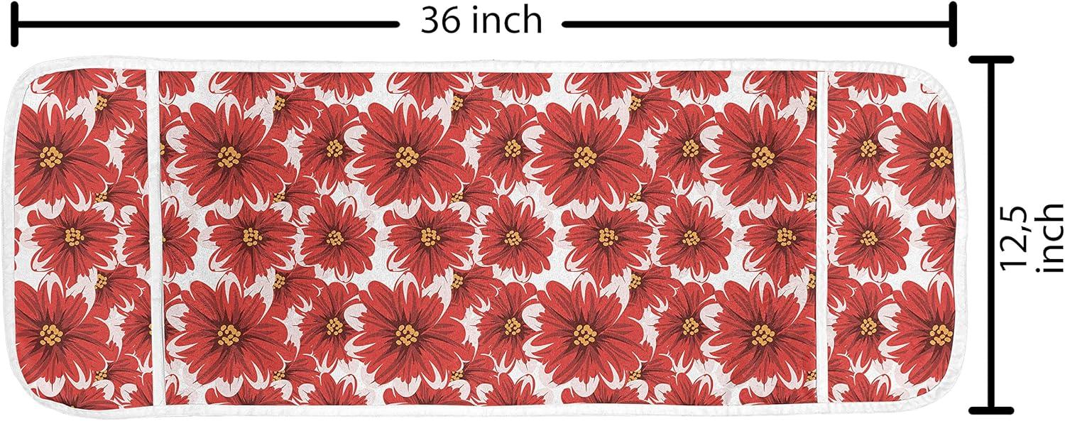 imageAmbesonne Valentines Day Microwave Oven Cover Cartoon Hearts with Arrows Love Passion and Romance Pattern Water Resistant Organizer with Pockets for Kitchen 36 x 12 Dark Coral Brown WhitePale Pink Vermilion