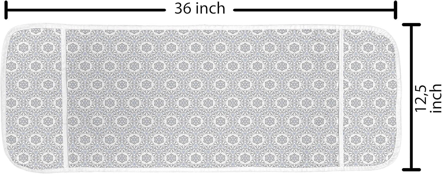 imageAmbesonne Valentines Day Microwave Oven Cover Cartoon Hearts with Arrows Love Passion and Romance Pattern Water Resistant Organizer with Pockets for Kitchen 36 x 12 Dark Coral Brown WhiteBlack Blue and White