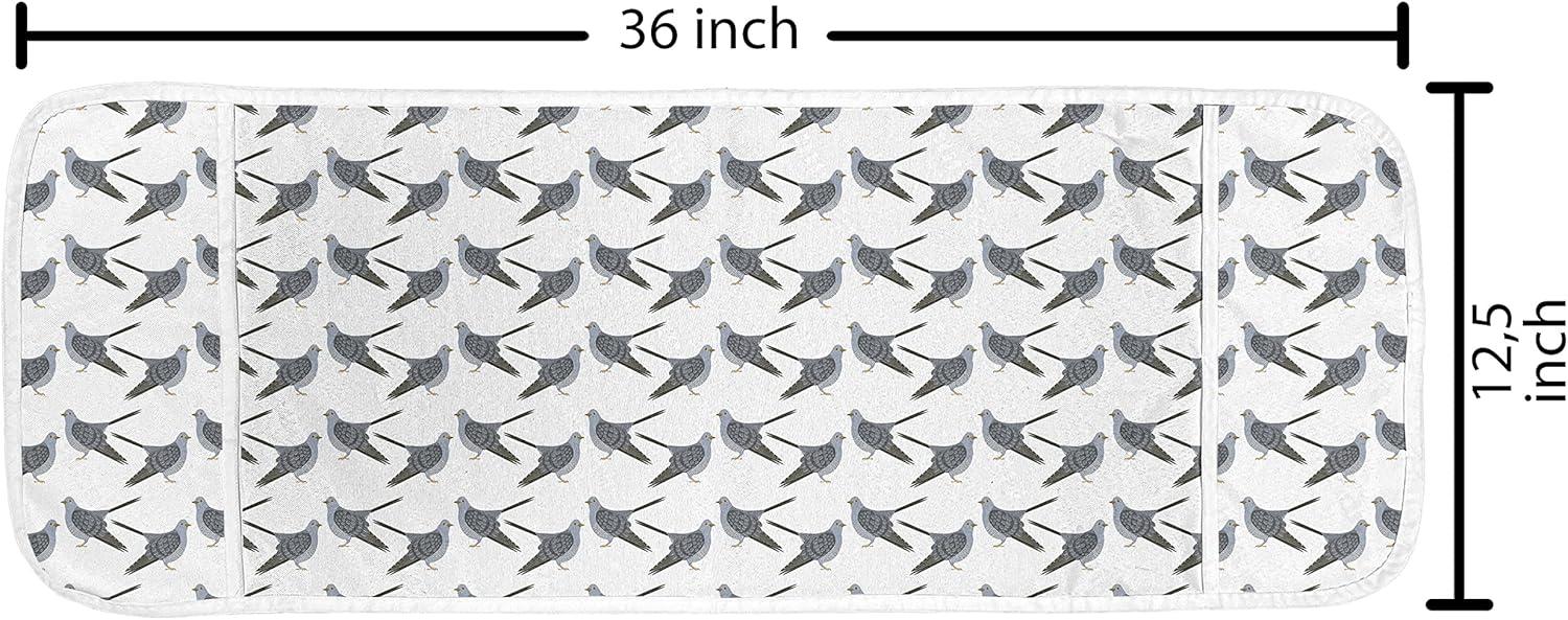 imageAmbesonne Valentines Day Microwave Oven Cover Romantic Pandas Hearts Doodle Love Theme Art Pattern Water Resistant Organizer with Pockets for Kitchen 36 x 12 Charcoal Grey Pink and WhiteBlue Grey White and Fawn