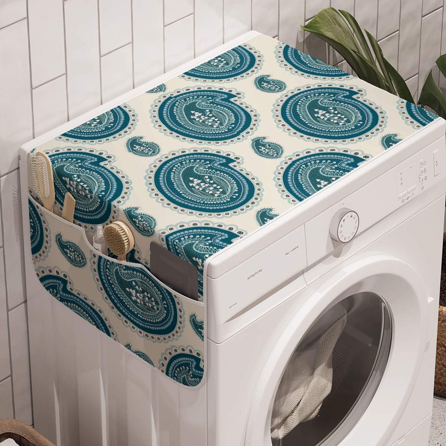imageAmbesonne Valentines Day Microwave Oven Cover Romantic Pandas Hearts Doodle Love Theme Art Pattern Water Resistant Organizer with Pockets for Kitchen 36 x 12 Charcoal Grey Pink and WhiteDark Teal Ivory