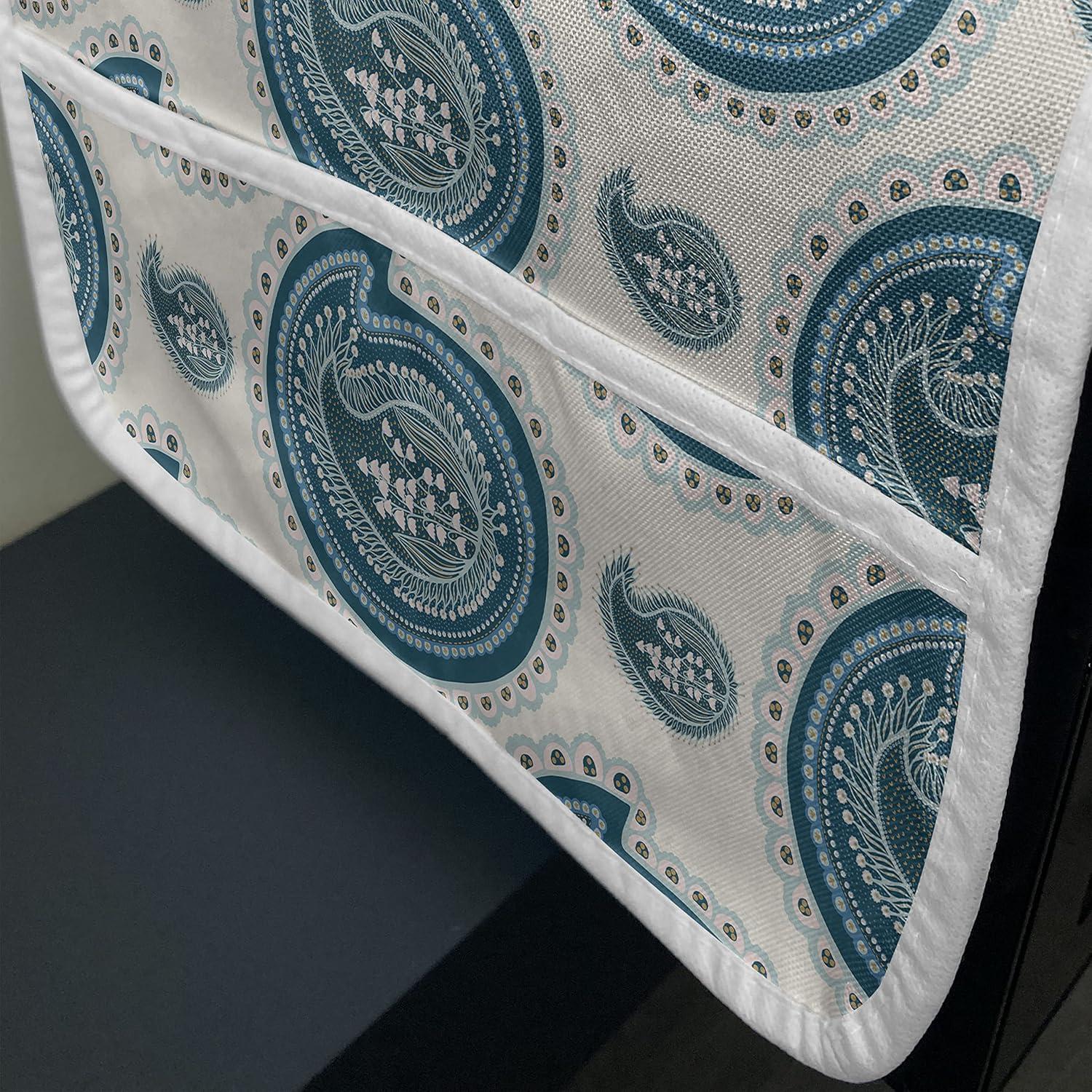 imageAmbesonne Valentines Day Microwave Oven Cover Romantic Pandas Hearts Doodle Love Theme Art Pattern Water Resistant Organizer with Pockets for Kitchen 36 x 12 Charcoal Grey Pink and WhiteDark Teal Ivory