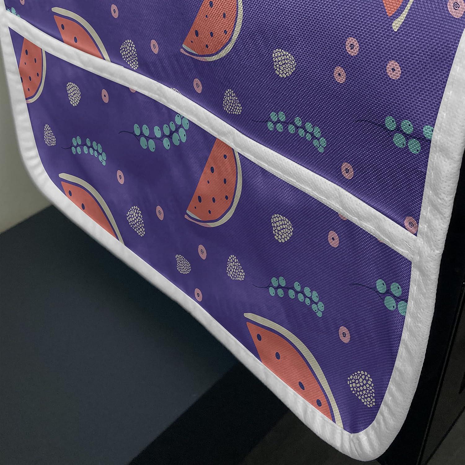 imageAmbesonne Valentines Day Microwave Oven Cover Romantic Pandas Hearts Doodle Love Theme Art Pattern Water Resistant Organizer with Pockets for Kitchen 36 x 12 Charcoal Grey Pink and WhiteDark Violet and Coral