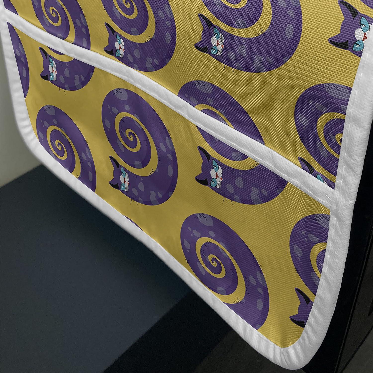 imageAmbesonne Valentines Day Microwave Oven Cover Romantic Pandas Hearts Doodle Love Theme Art Pattern Water Resistant Organizer with Pockets for Kitchen 36 x 12 Charcoal Grey Pink and WhiteEarth Yellow and Blue Violet