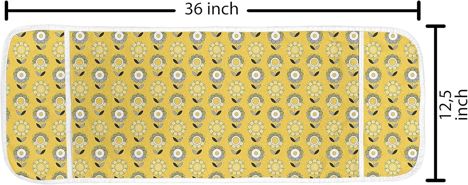 imageAmbesonne Valentines Day Microwave Oven Cover Romantic Pandas Hearts Doodle Love Theme Art Pattern Water Resistant Organizer with Pockets for Kitchen 36 x 12 Charcoal Grey Pink and WhiteMustard Grey and White