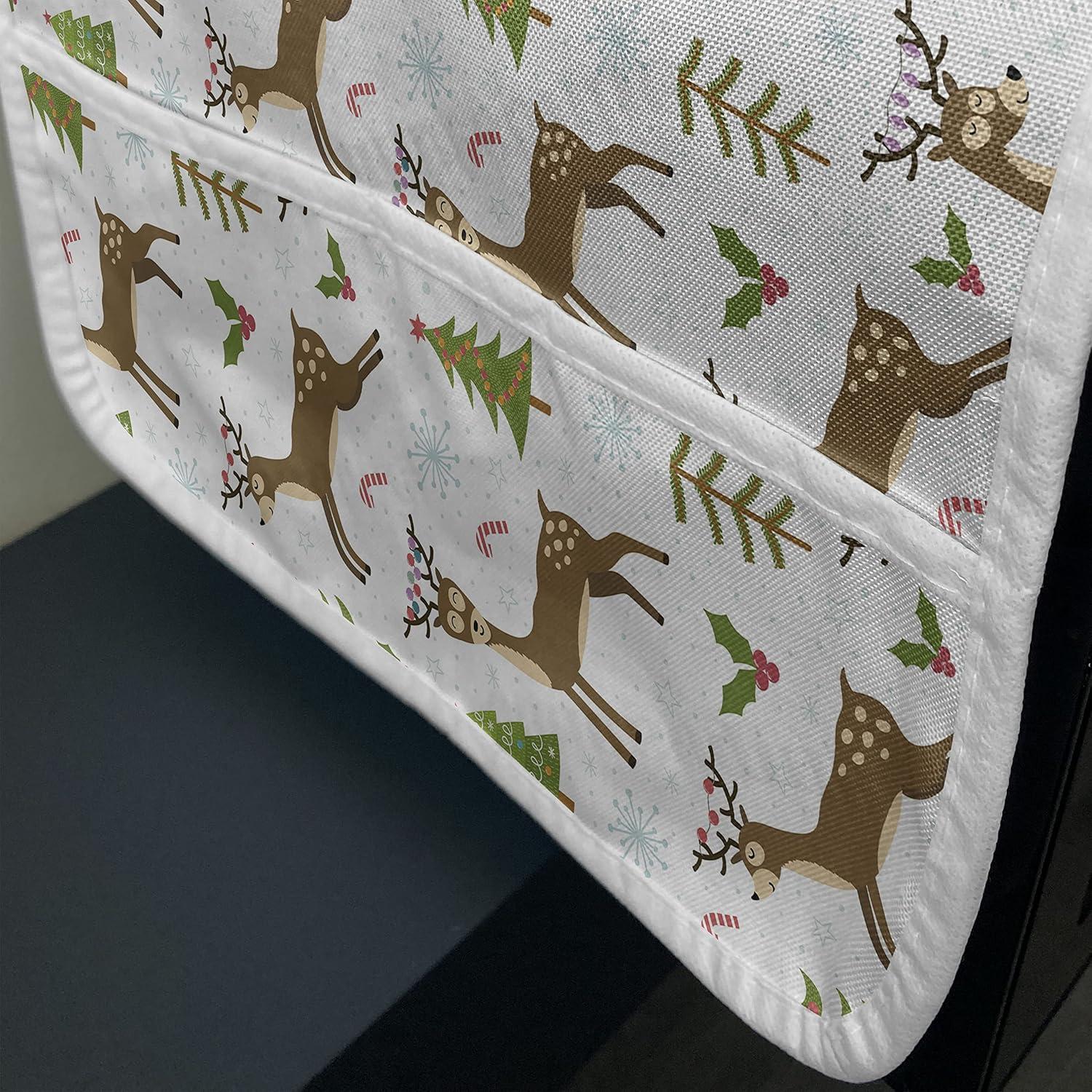 imageAmbesonne Valentines Day Microwave Oven Cover Romantic Pandas Hearts Doodle Love Theme Art Pattern Water Resistant Organizer with Pockets for Kitchen 36 x 12 Charcoal Grey Pink and WhiteCaramel Green and White