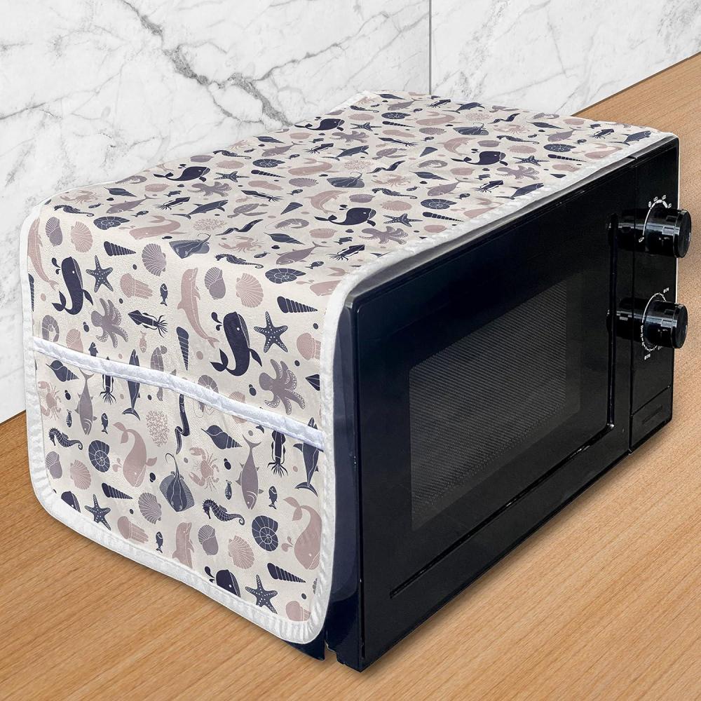 imageAmbesonne Love Microwave Oven Cover Various Ornamental Hearts in Pastel Colors Valentines Day Themed Design Water Resistant Organizer with Pockets for Kitchen 36 x 12 Blush MulticolorChampagne Multicolor