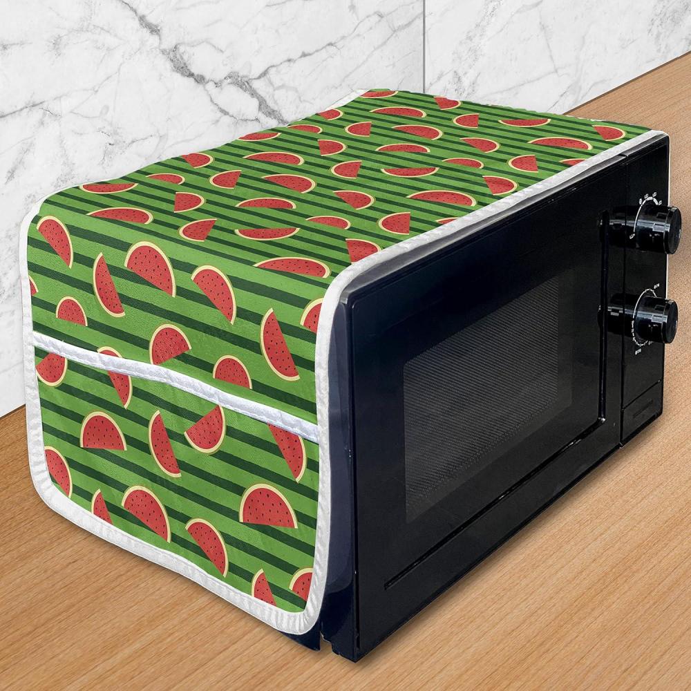 imageAmbesonne Love Microwave Oven Cover Various Ornamental Hearts in Pastel Colors Valentines Day Themed Design Water Resistant Organizer with Pockets for Kitchen 36 x 12 Blush MulticolorFern Green Hunter Green