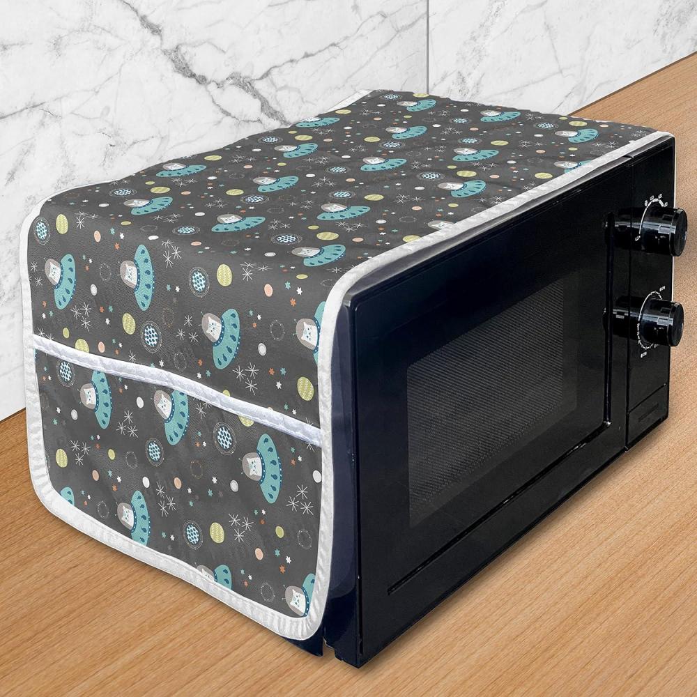 imageAmbesonne Love Microwave Oven Cover Various Ornamental Hearts in Pastel Colors Valentines Day Themed Design Water Resistant Organizer with Pockets for Kitchen 36 x 12 Blush MulticolorGrey and Multicolor