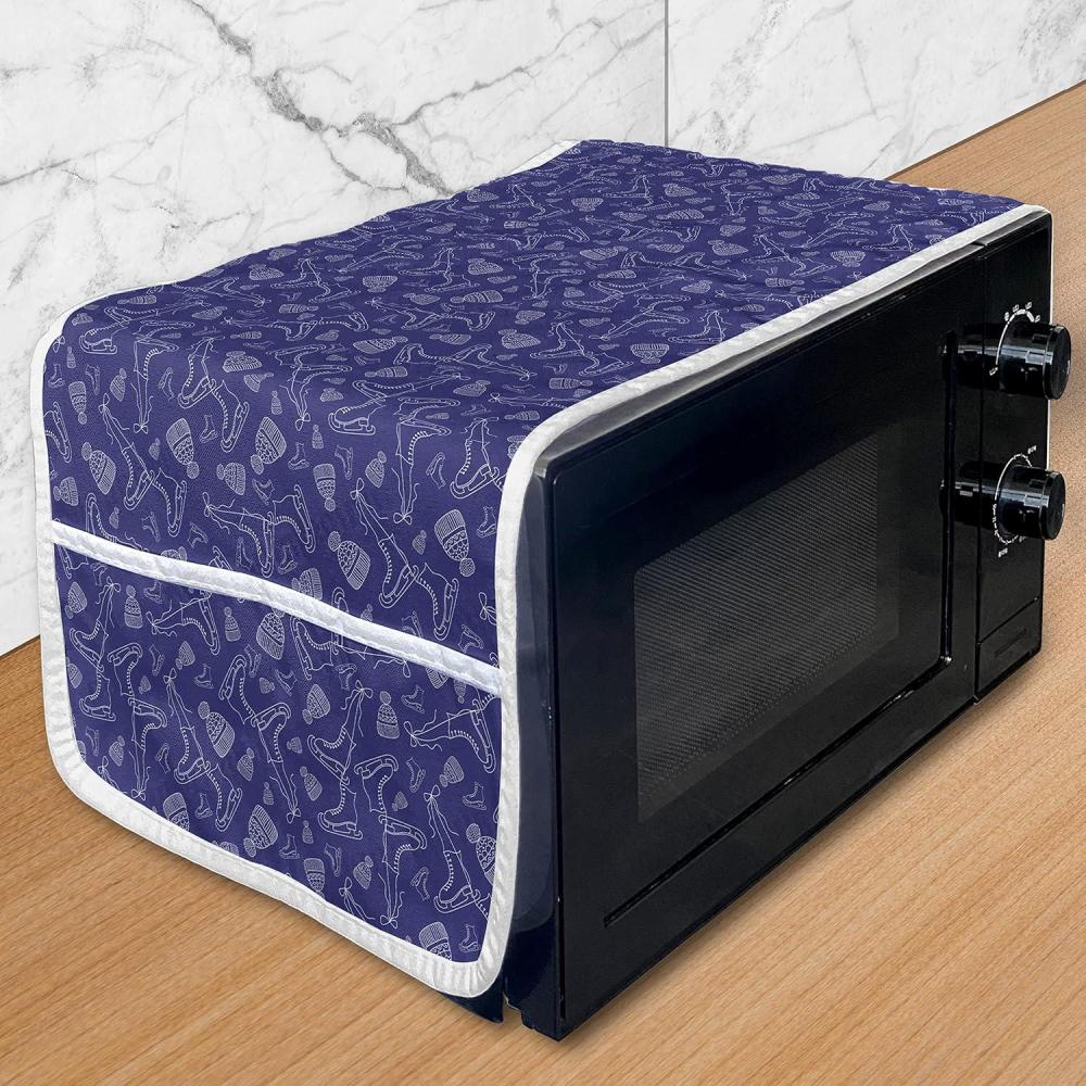 imageAmbesonne Love Microwave Oven Cover Various Ornamental Hearts in Pastel Colors Valentines Day Themed Design Water Resistant Organizer with Pockets for Kitchen 36 x 12 Blush MulticolorDark Lavender White