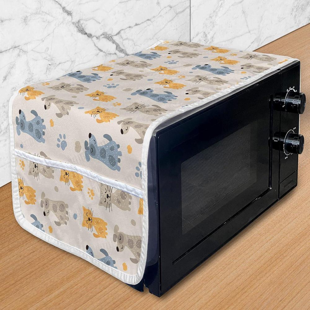 imageAmbesonne Love Microwave Oven Cover Various Ornamental Hearts in Pastel Colors Valentines Day Themed Design Water Resistant Organizer with Pockets for Kitchen 36 x 12 Blush MulticolorPale Eggshell Multicolor