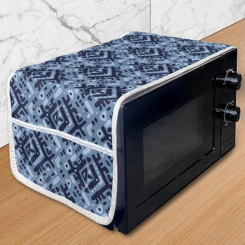 imageAmbesonne Love Microwave Oven Cover Various Ornamental Hearts in Pastel Colors Valentines Day Themed Design Water Resistant Organizer with Pockets for Kitchen 36 x 12 Blush MulticolorBlue Grey Night Blue