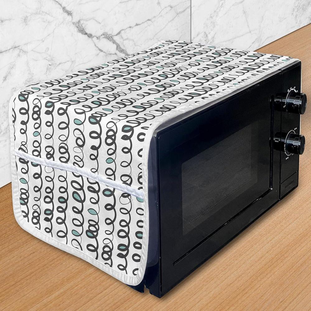 imageAmbesonne Valentines Day Microwave Oven Cover Cartoon Hearts with Arrows Love Passion and Romance Pattern Water Resistant Organizer with Pockets for Kitchen 36 x 12 Dark Coral Brown WhiteDark Taupe Pale Blue